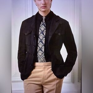 NWOT Ralph Lauren Purple Label Hand Tailored Linen Silk Jacket